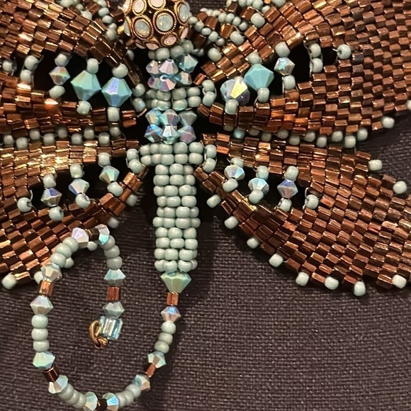 Exquisite Dragonfly RARE brand Vintage Swarovski Crystal Glass Beaded Necklace - Picture 7 of 17